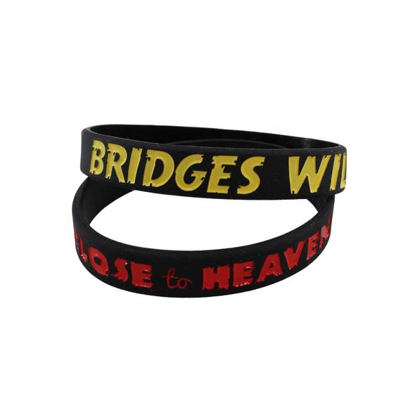 Sleeping with Sirens Bridges Will Burn & Hell / Heaven 2 Silicone Bracelets - Picture 1 of 2